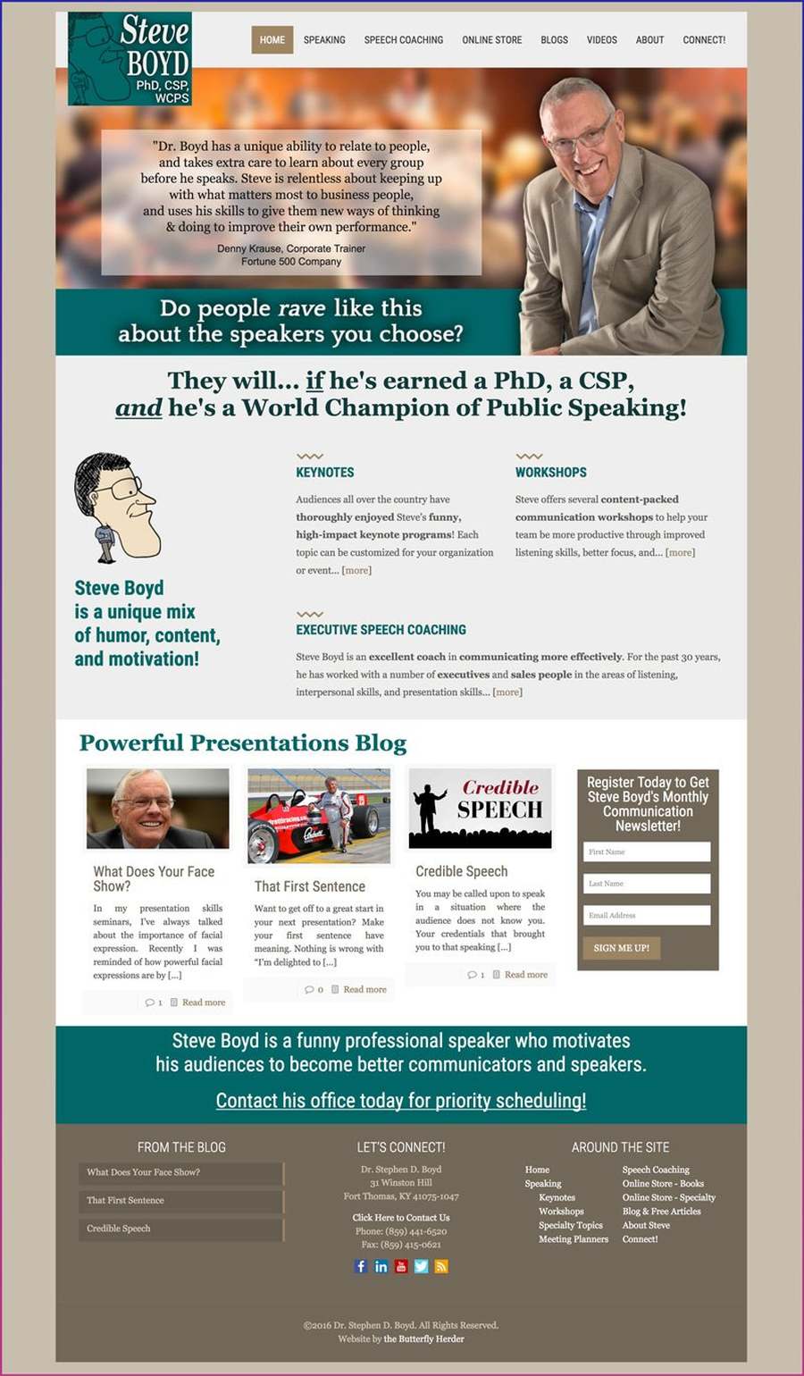 Full-length screenshot of Dr. Steven Boyd, PhD, CSP's speaker website designed by SpeakerWebsites.com