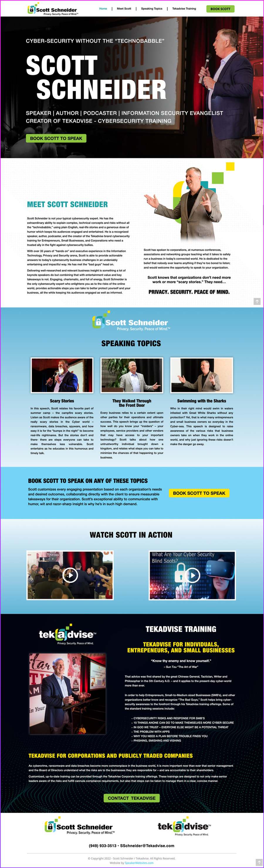 Full-length screenshot of Scott Schneider's speaker website designed by SpeakerWebsites.com