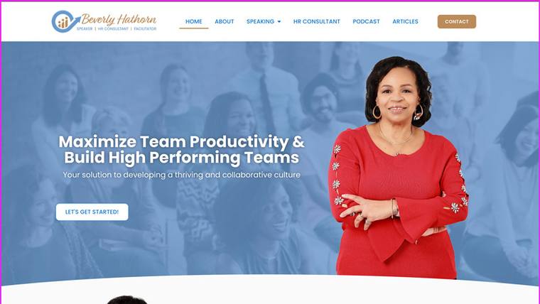 Beverly Hathorn speaker website designed by SpeakerWebsites.com