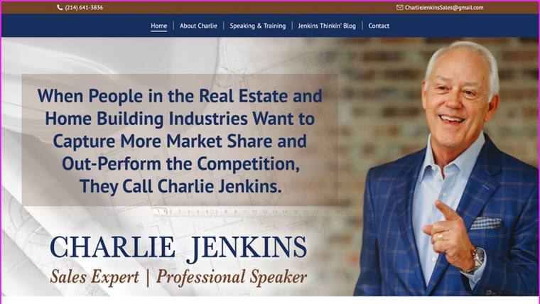 Charlie Jenkins speaker website designed by SpeakerWebsites.com