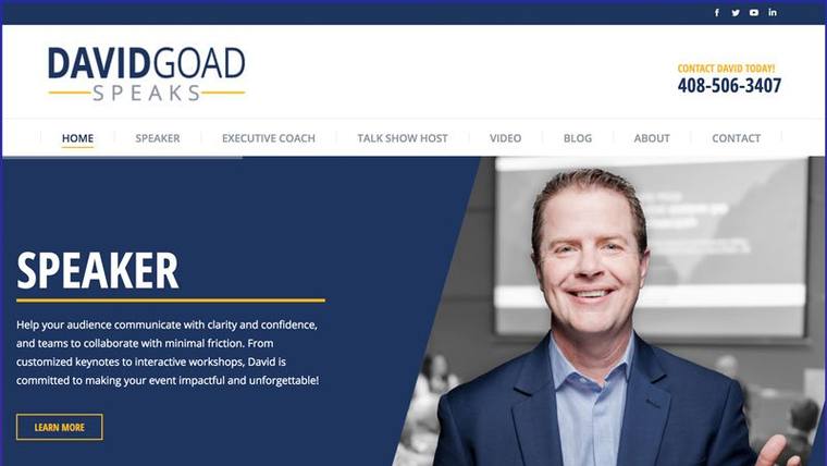 David Goad speaker website designed by SpeakerWebsites.com