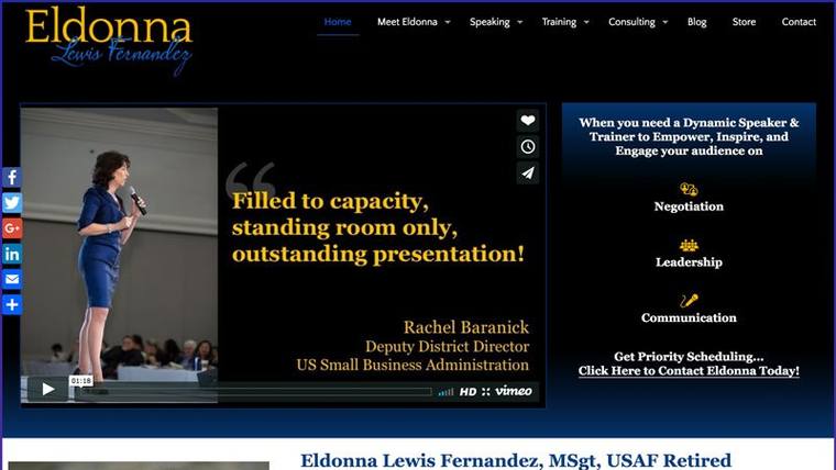 Eldonna Lewis Fernandez speaker website designed by SpeakerWebsites.com
