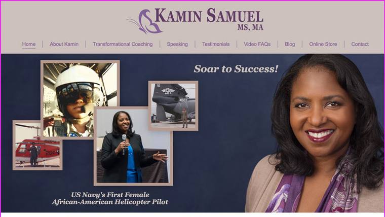 Kamin Samuel speaker website designed by SpeakerWebsites.com