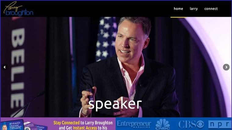 Larry Broughton speaker website designed by SpeakerWebsites.com