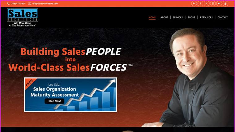 Lee Salz speaker website designed by SpeakerWebsites.com