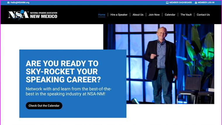 NSA New Mexico speaker website designed by SpeakerWebsites.com