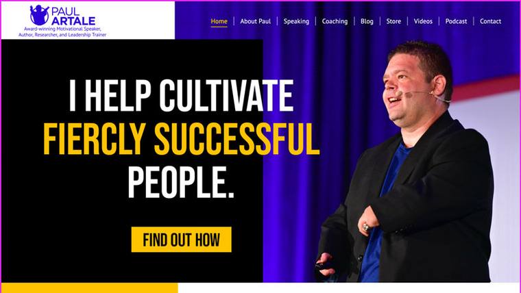 Paul Artale speaker website designed by SpeakerWebsites.com