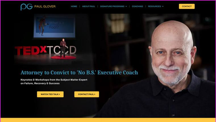 Paul Glover speaker website designed by SpeakerWebsites.com