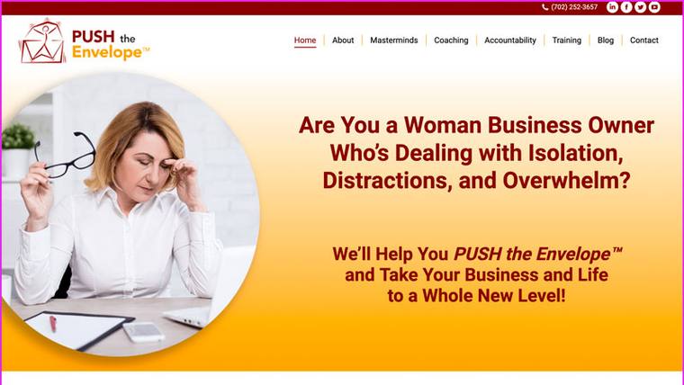 PUSH the Envelope speaker website designed by SpeakerWebsites.com