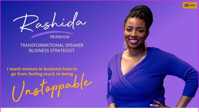 Rashida McKenzie speaker website designed by SpeakerWebsites.com