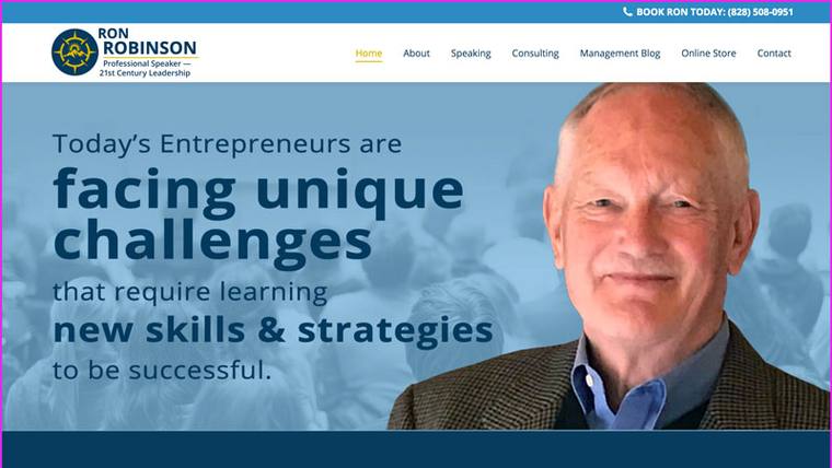 Ron Robinson speaker website designed by SpeakerWebsites.com