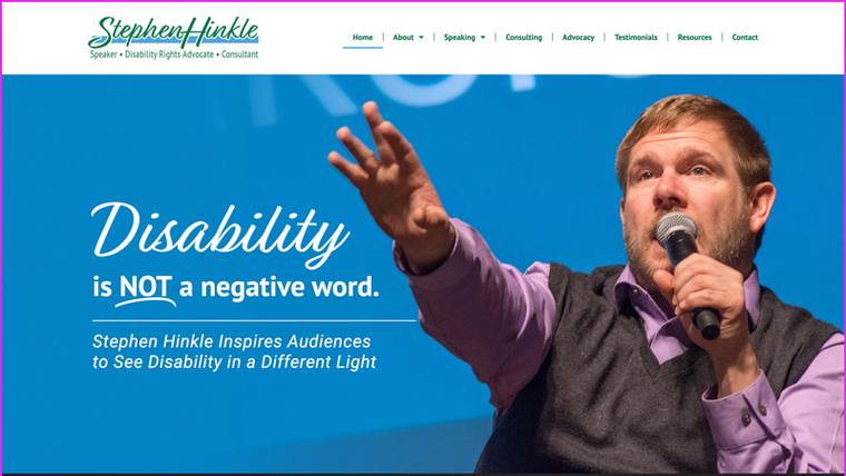 Stephen Hinkle speaker website designed by SpeakerWebsites.com
