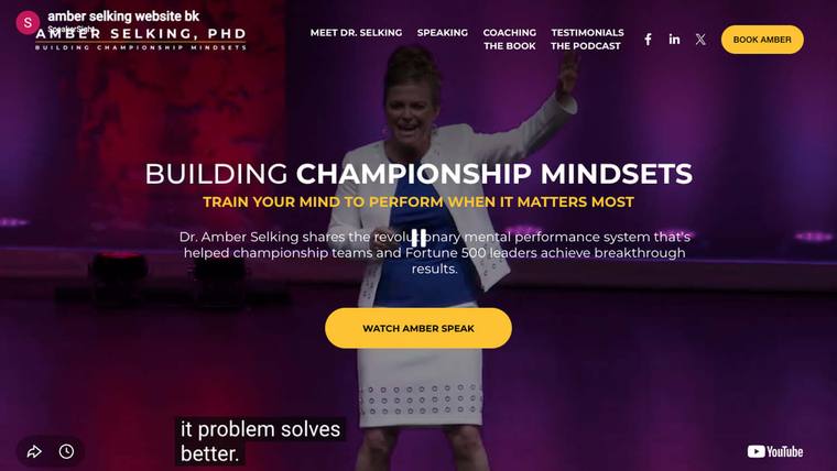 Dr. Amber Selking speaker website designed by SpeakerWebsites.com