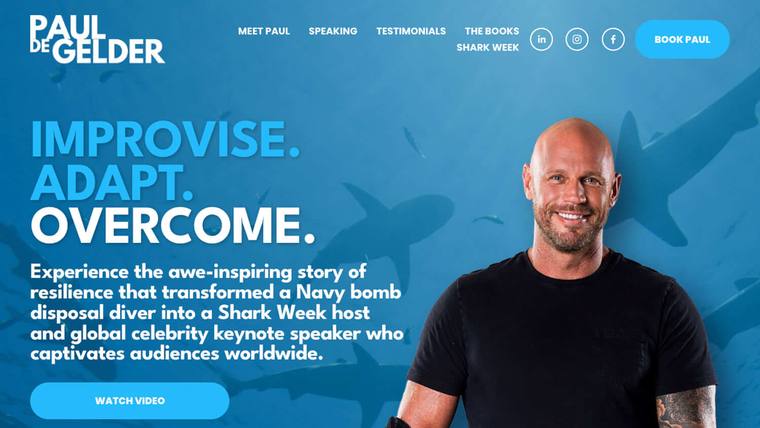 Paul de Gelder speaker website designed by SpeakerWebsites.com